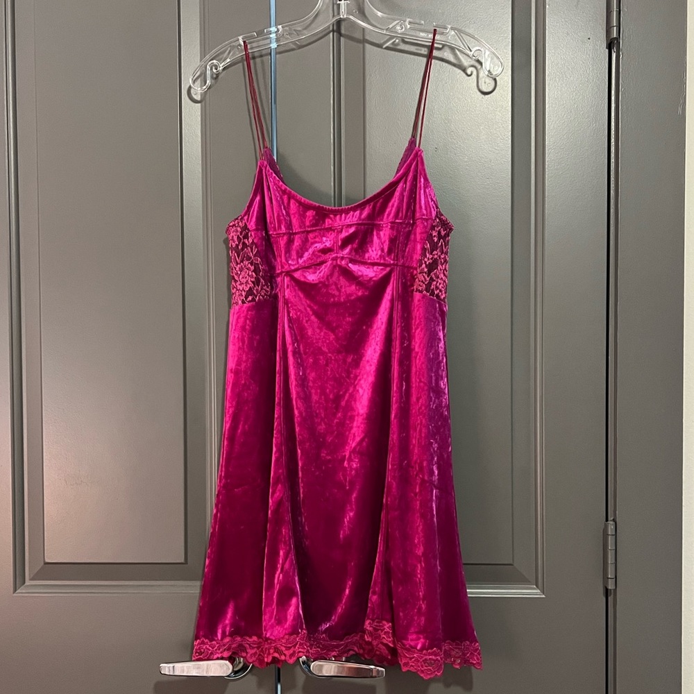 Free People Pink Velvet Slip Dress
